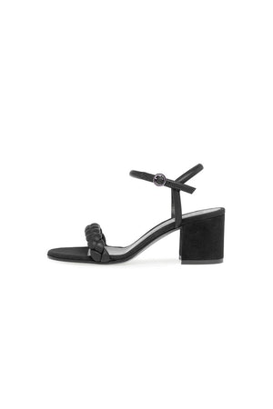 Party Peep Toe Chunky Heel Evening Shoes With Buckle Braided Strap - KissProm
