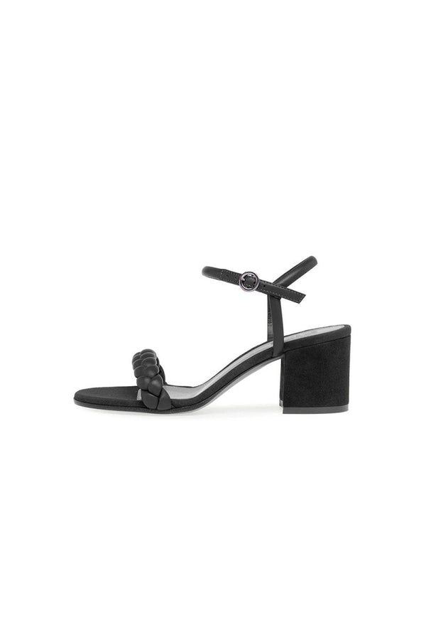 Party Peep Toe Chunky Heel Evening Shoes With Buckle Braided Strap - KissProm