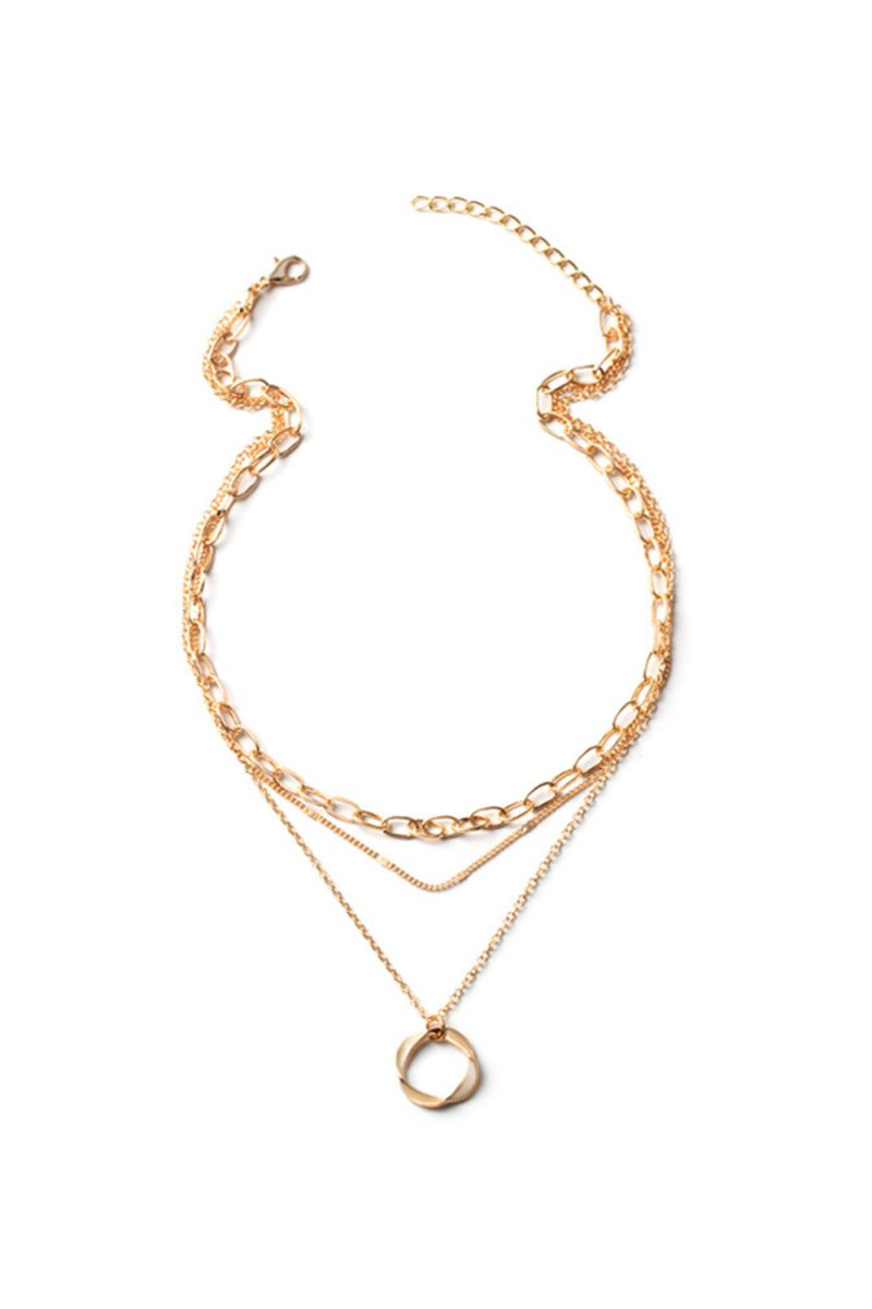 Simple Hoop Double Layer Necklace - KissProm