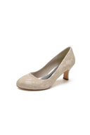 Chic White Lace Pumps with Intricate Floral Pattern - KissProm