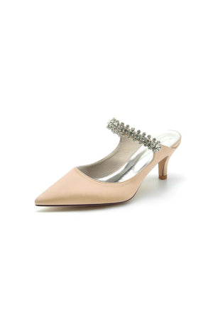 Pointed Toe Rhinestone High Heels - KissProm