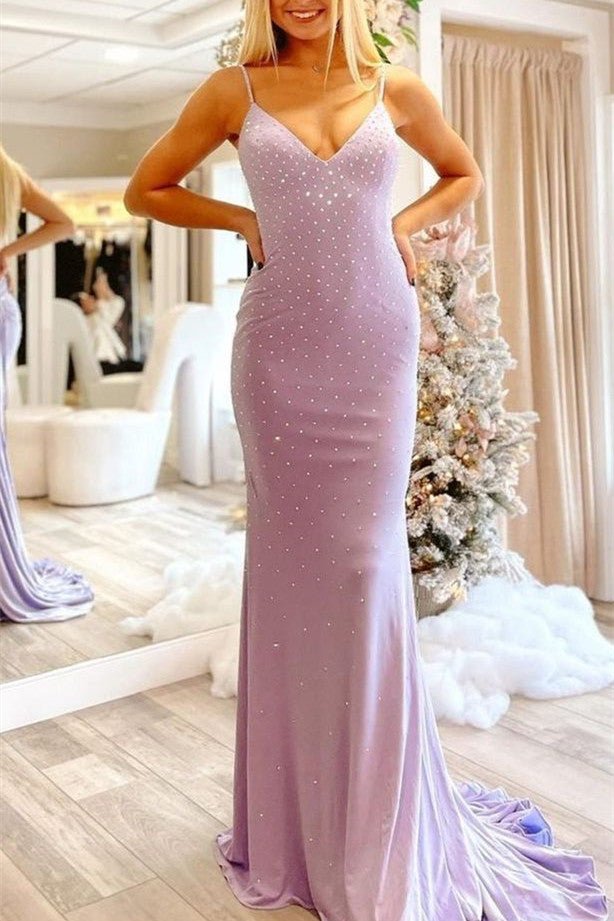 Mermaid Tie Back Light Blue Long Prom Dress Lilac / 14 Mermaid Tie Back Light Blue Long Prom Dress Lilac / 14