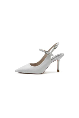 Sequin Slingback Pointed Toe High Heels - KissProm