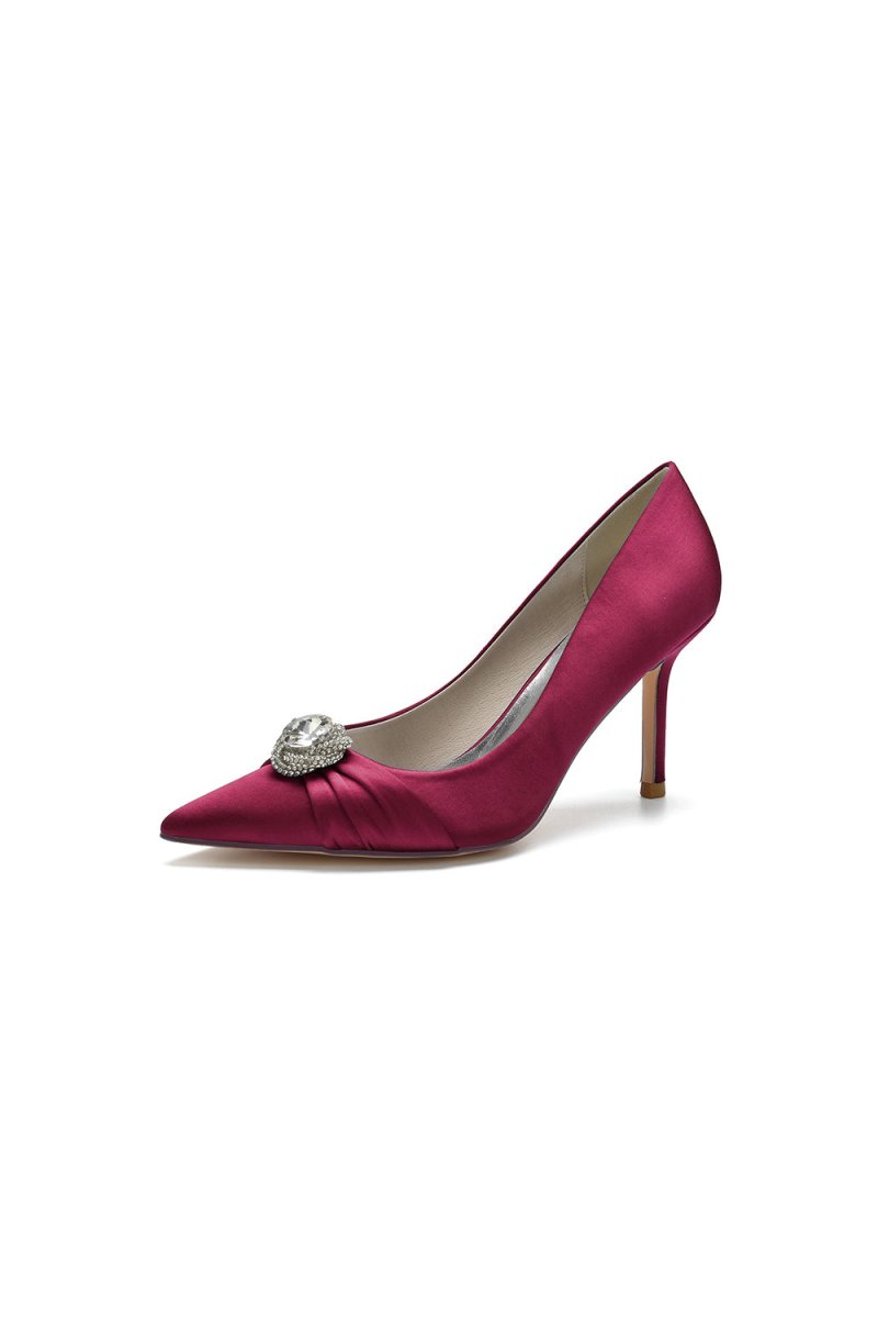 Cocktail Pointed Toe Crystal High Heels - KissProm