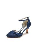 Chic White Lace Pointed - Toe Heels with Silver Heel - KissProm