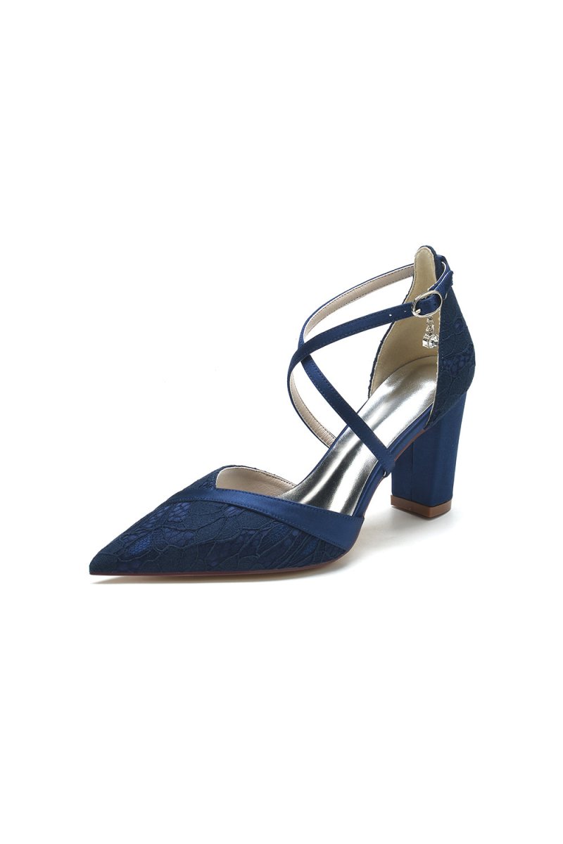 White Cross - Strap Pump with Metallic Accent - KissProm