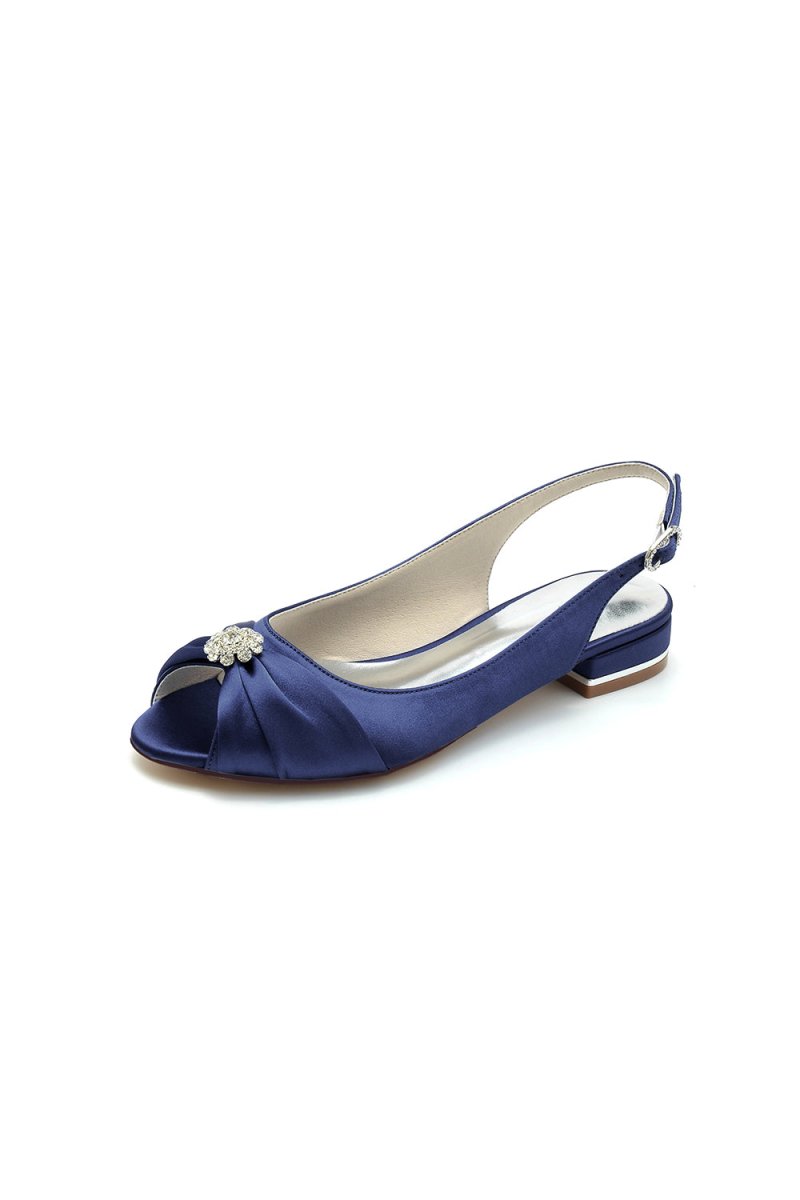 Open Toe Flats with Bow Cocktail - KissProm