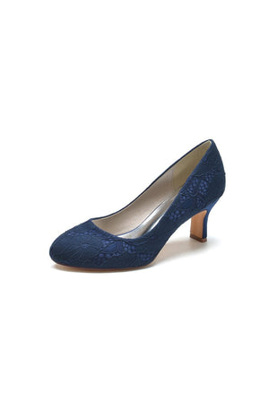 Chic White Lace Pumps with Intricate Floral Pattern - KissProm