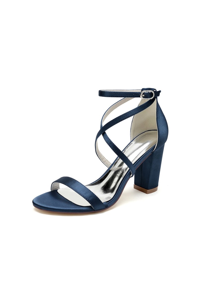 Simple Open Toe Cross Strap High Heels - KissProm