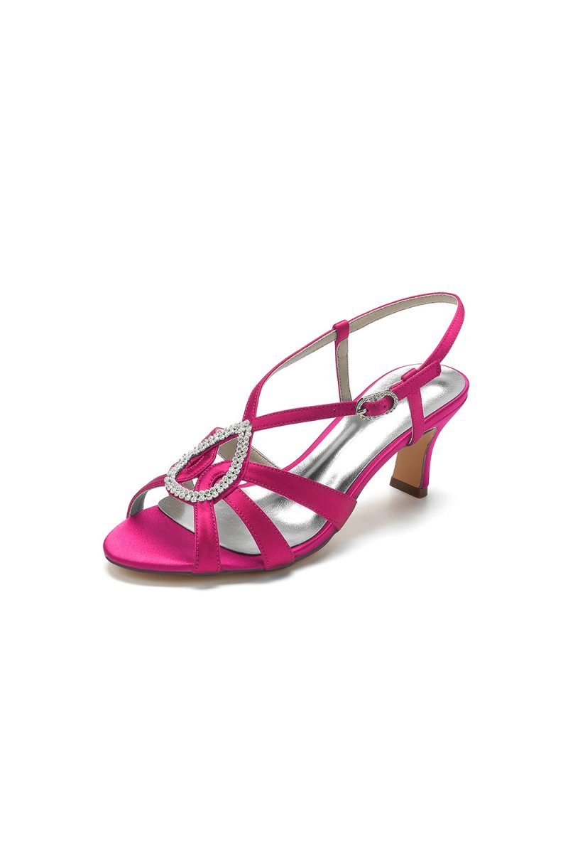 Chic Blue Silk Sandals Featuring Decorative Metal Ring - KissProm