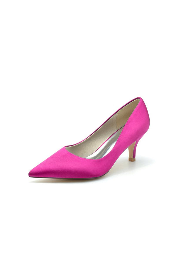 Simple Pointed Toe Kitten Heels - KissProm