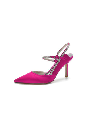 Pointed Toe Stiletto Heel with Crystal Strap - KissProm