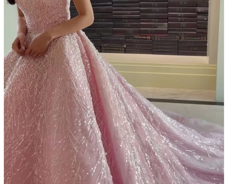 Embroidery Sequin V-Neckline Quinceanera Dress by Elizabeth K - GL3632