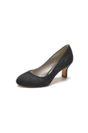 Chic White Lace Pumps with Intricate Floral Pattern - KissProm