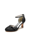 Chic White Lace Pointed - Toe Heels with Silver Heel - KissProm