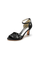 Nude Lace Pump with Elegant Metal Buckle and High Stiletto Heel - KissProm