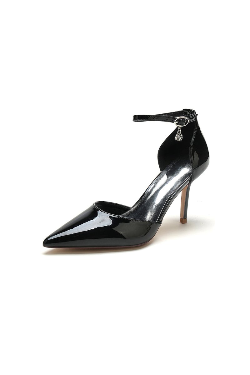 Pointed - Toe High Heels with Ankle Strap - KissProm