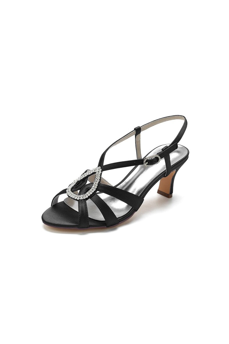 Chic Blue Silk Sandals Featuring Decorative Metal Ring - KissProm