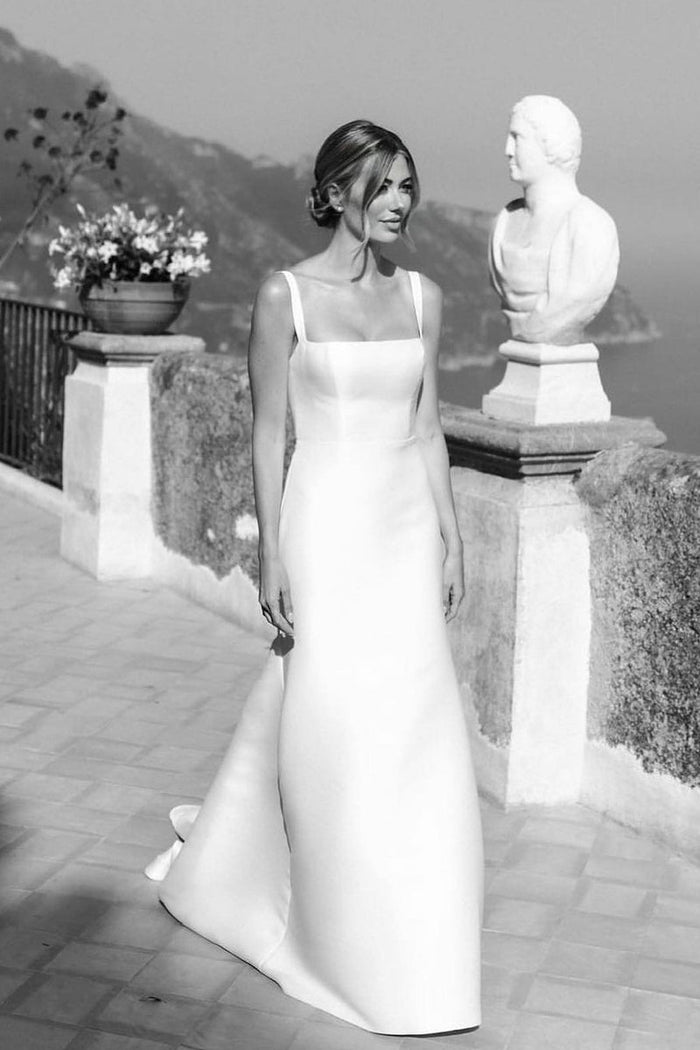 Mermaid Wedding Dress On Sale - Square Sleeveless Simple main image 0