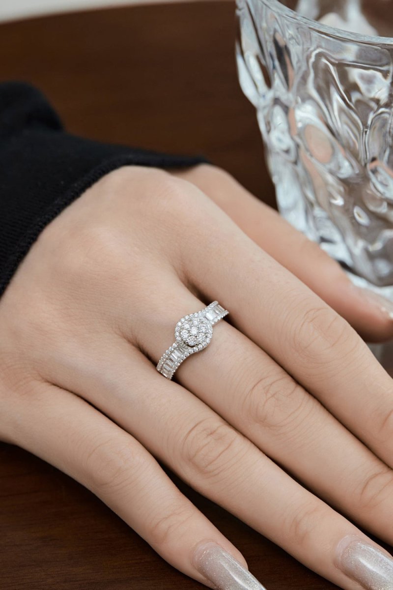 Sterling Silver Cubic Zirconia Radiant Sparkling Wedding Band Ring - KissProm