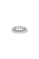 925 Sterling Silver Full Pearl 5A Cubic Zirconia Crown Shaped Ring - KissProm