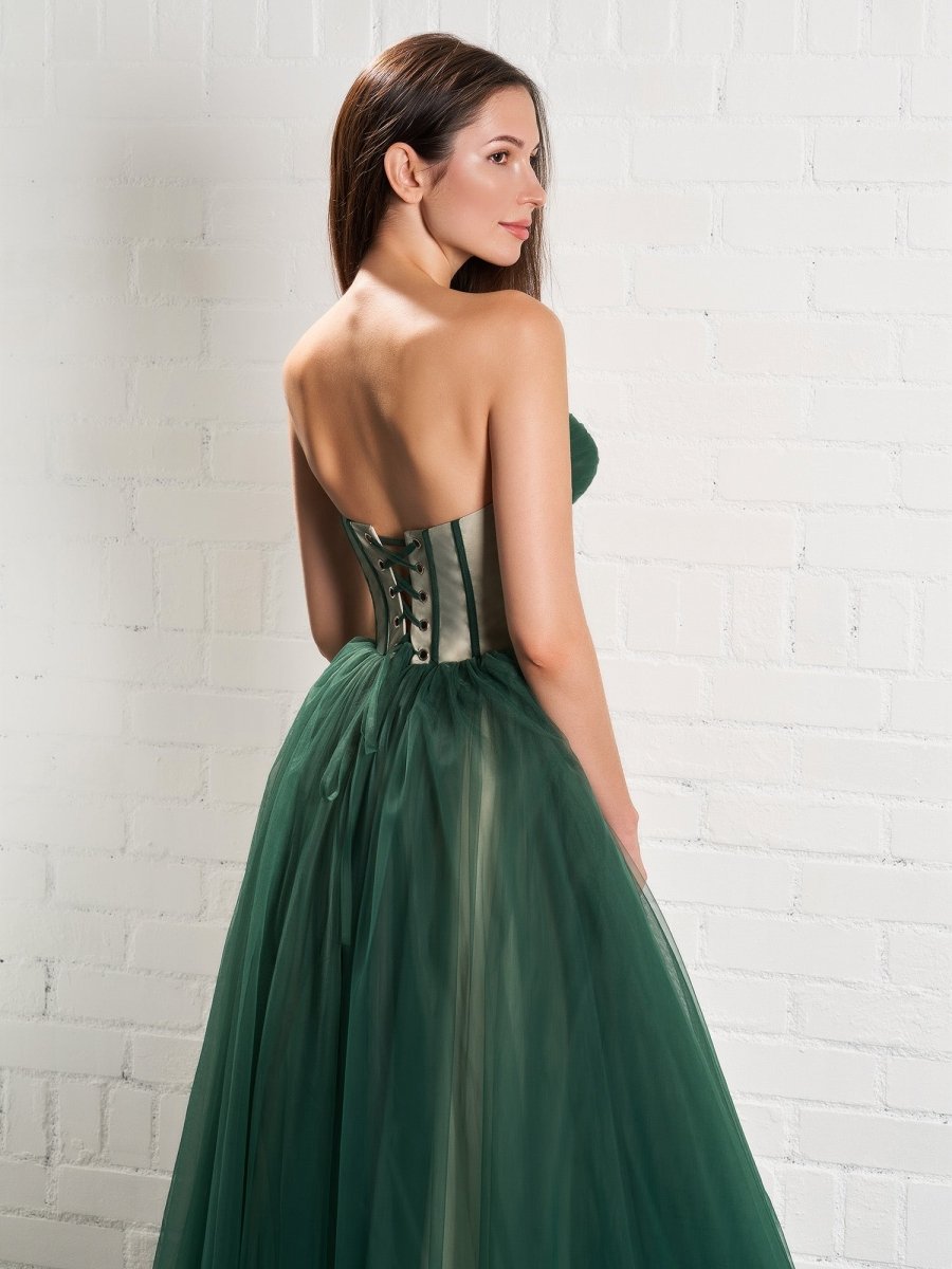 Strapless Puffy Midi Tulle Dress Strapless Puffy Midi Tulle Dress