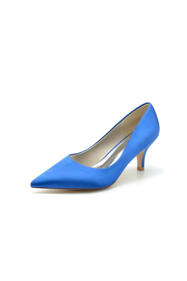 Simple Pointed Toe Kitten Heels - KissProm