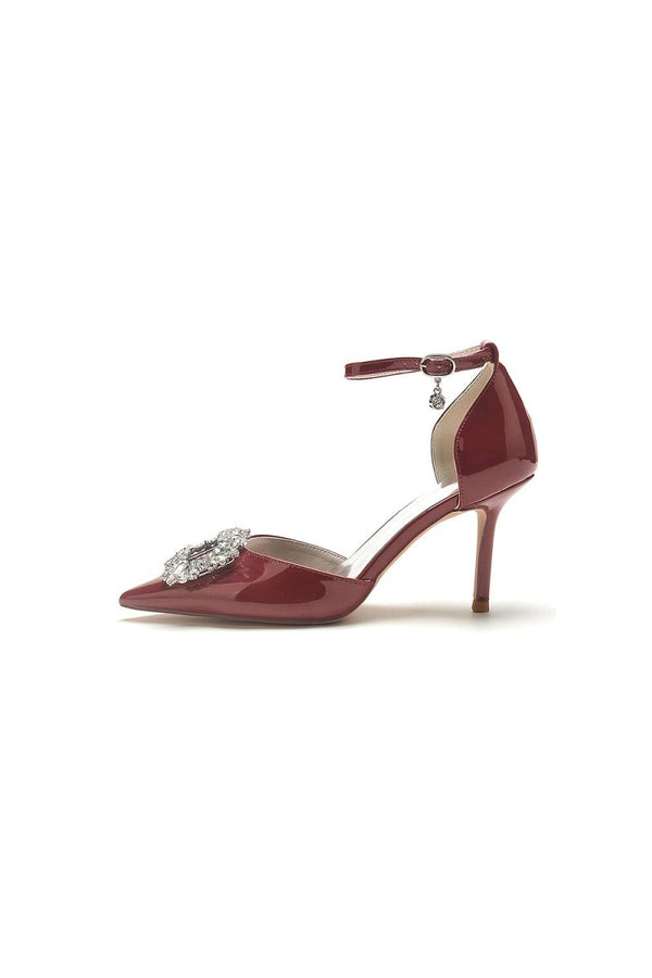 Black Elegant High Heels with Radiant Crystal Decoration - KissProm