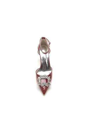 Black Elegant High Heels with Radiant Crystal Decoration - KissProm