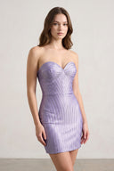 Lavender Sparkly Sweetheart Sheath Homecoming Dress With Beading | KISSPROM