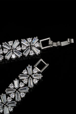 Royal Blue Crystal Necklace Earring Jewelry Set - KissProm