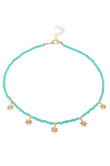 Blue Boho Style Necklace With Stars - KissProm