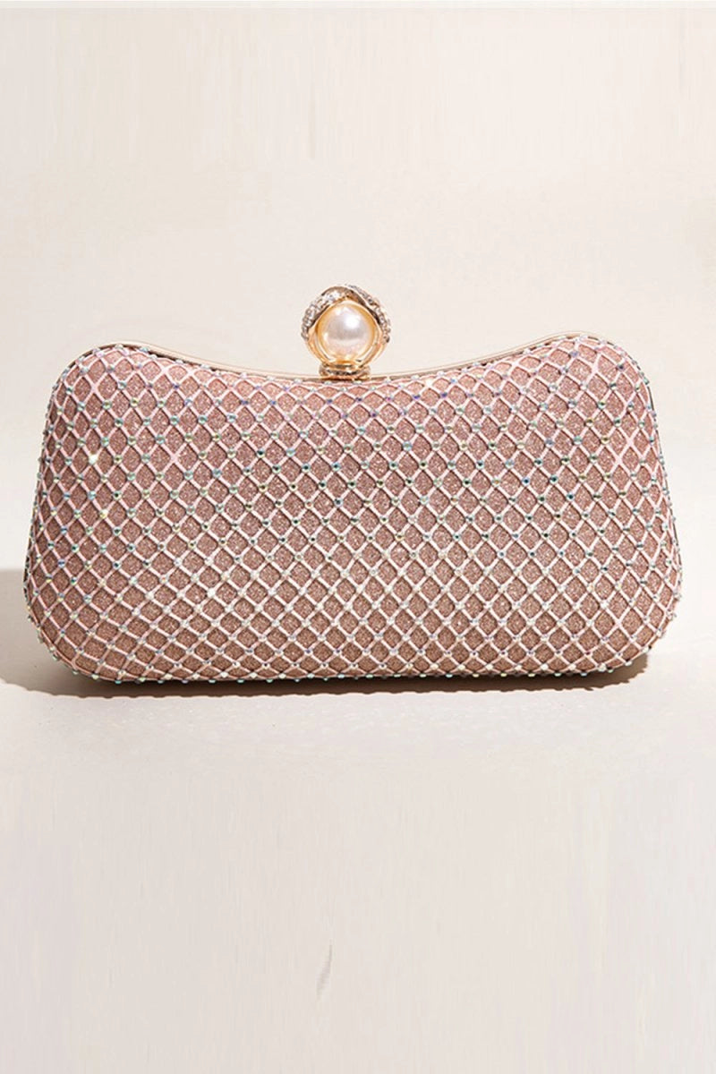 Glitter Blush Beaded Party Clutch - KissProm