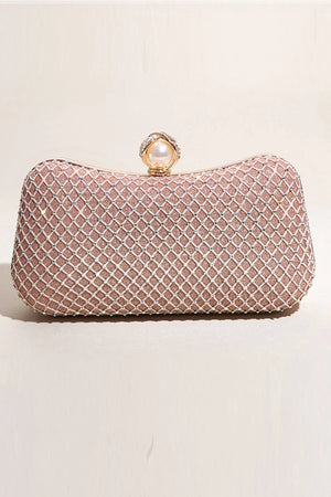 Glitter Blush Beaded Party Clutch - KissProm