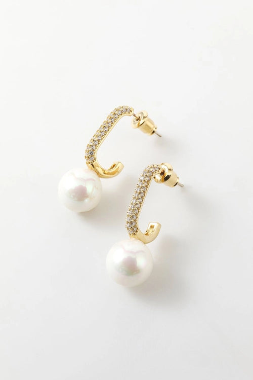 Pearl Beading Golden Earrings - KissProm