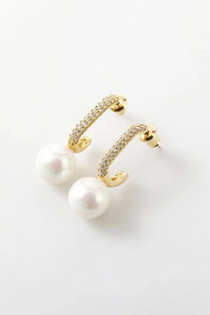 Pearl Beading Golden Earrings - KissProm