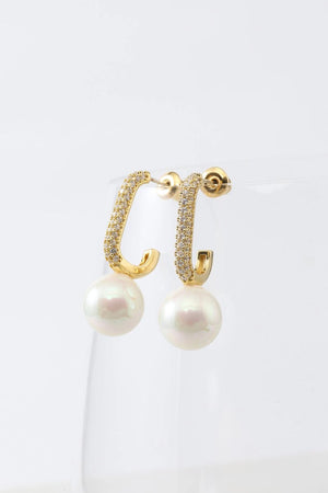 Pearl Beading Golden Earrings - KissProm
