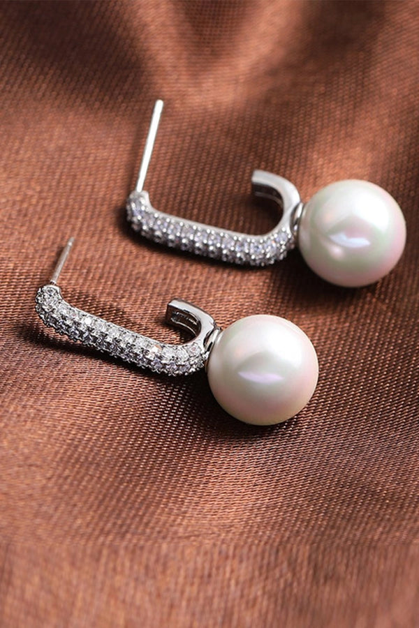 Pearl Beading Golden Earrings - KissProm