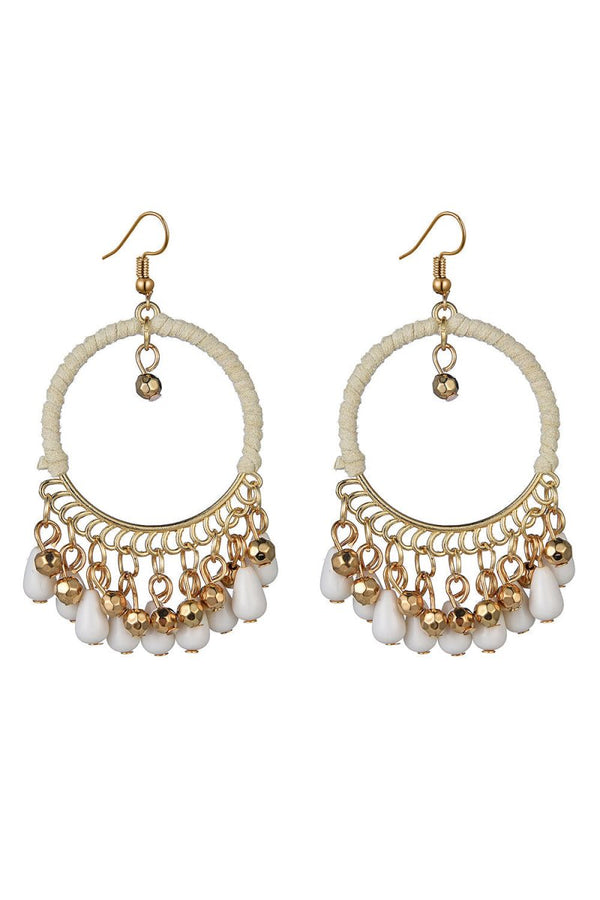 Peacock Blue Boho Hoop Drop Earring - KissProm