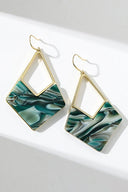 Green Diamond Long Earrings - KissProm