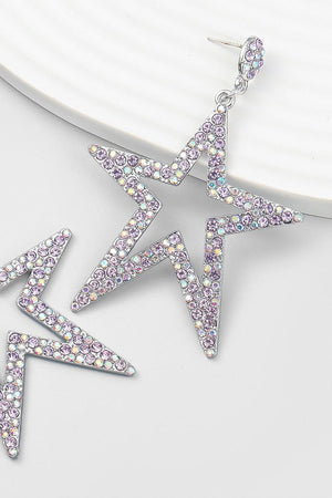 Five - Pointed Star Beaded Earrings - KissProm