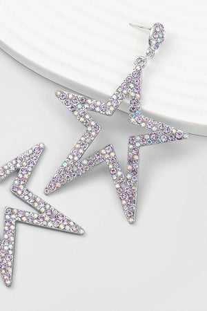Five - Pointed Star Beaded Earrings - KissProm