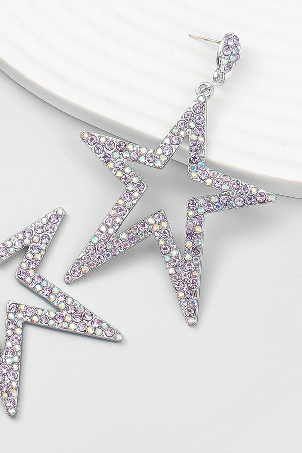 Five - Pointed Star Beaded Earrings - KissProm