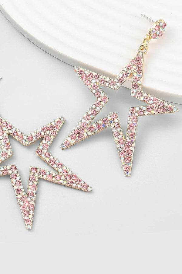 Five - Pointed Star Beaded Earrings - KissProm