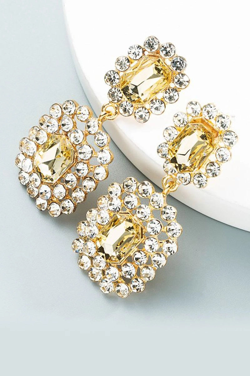 Golden Beaded Party Earrings - KissProm