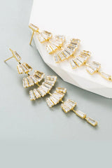 White Rhinestone Prom Earrings - KissProm