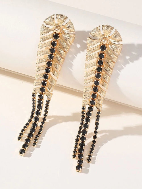 Golden Leaf Tassel Vintage Boho Long Earrings - KissProm