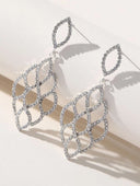 Silver Cutout Leaf Unique Earrings - KissProm