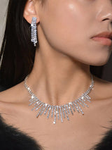 Tassel Necklace Earrings Pendant Two Piece Set - KissProm