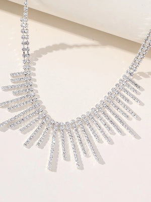 Tassel Necklace Earrings Pendant Two Piece Set - KissProm